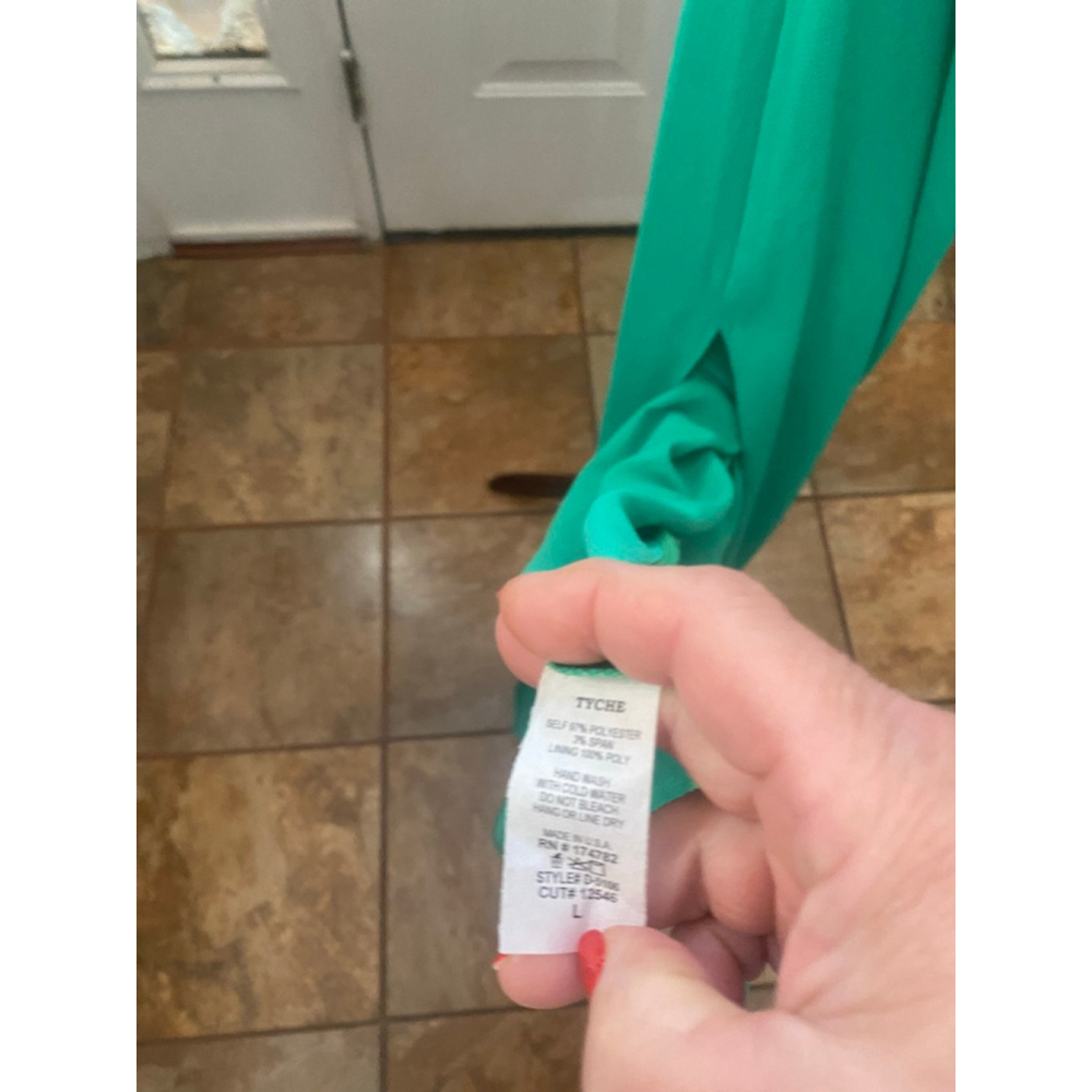 Women's Tyche Green One Shoulder Maxi Dress L - Picture 3 of 7